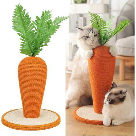 Griffoir vertical en sisal en forme de carotte, structure d'escalade pour chats d'intérieur, idéale pour l'entraînement et l'escalade. (1/5)
