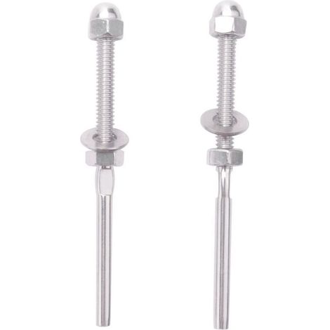 50 Pièces Tendeur de Câble Garde-Corps Main Courante en Acier Inoxydable, Embout Goujon Fileté pour 1/8 Pouce (50 Paquets ) (1/4)