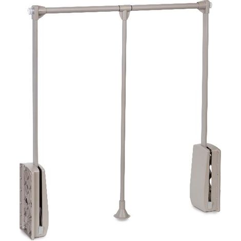 emuca colgador abatible para armario hang, ancho regulable 830-1150mm, acero y plástico pintado color gris piedra
