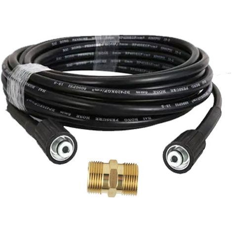 10 meter extension hose for high pressure cleaners, flexible hose with M22 internal thread. (1/5)