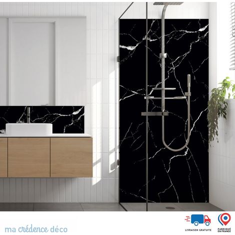 Panneau de douche : Marbre noir de Tocceno 2 - Alu composite - 90 - 245 (1/4)