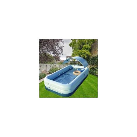 Piscine gonflable avec auvent 2,6m – PVC haute résistance – Protection solaire UPF50+ – Gonflage rapide en 3 minutes – Pour enfants et adultes