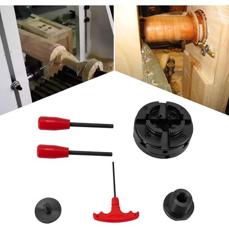 4-Gabelsatz, Drehmaschinensatz aus Holz, Selbstzentriersatz Gabelsatz M33 Konverter, für allgemeine Drehmaschinen und mechanische Teile (M333,5 mm (einschließlich Konverter)) (1/5)