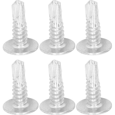 Lot de 250 vis à tireuse acier carbone zingué blanc M4.8x16mm pour métal et acier tête à rondelle (1/5)
