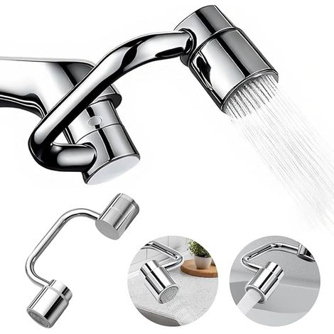 Faucet Extender, Multifunctional 1440° Rotation Adjustable Aerator Faucet Accessory 2 Modes Faucet Extension for Kitchen Bathroom Washing Machine Toilet (1/5)