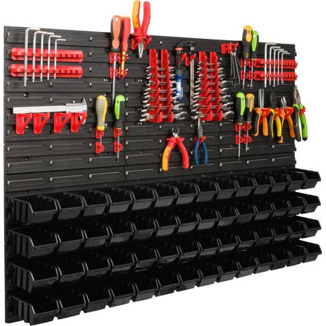 Panneau d'outils d'atelier 117 x 78 cm + 56 cuvettes (1/5)