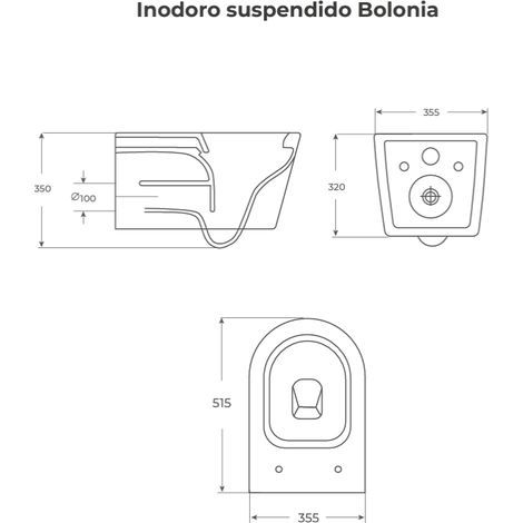 FOSSIL NATURA 00929 BOLONIA Inodoro Rimless Suspendido Blanco Brillo - ref: 00929