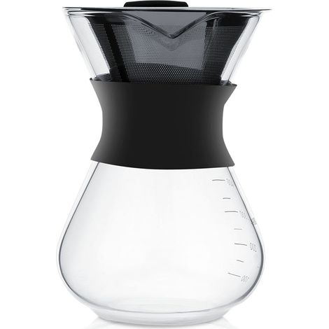 Pot En Verre Pour Cafetière Goutte À Goutte - Filtre En Acier Inoxydable - 400 Ml - Échelle De Mesure Intégrée - Usage Domestique (1/5)