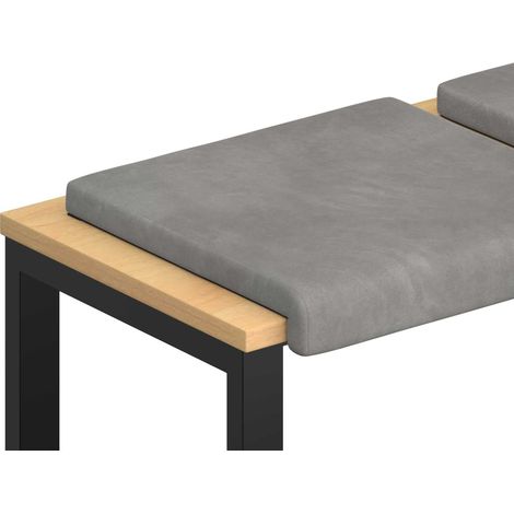 Cojín de banco 2 pcs Terciopelo Gris Claro Profundidad 35 cm vidaXL (1/5)