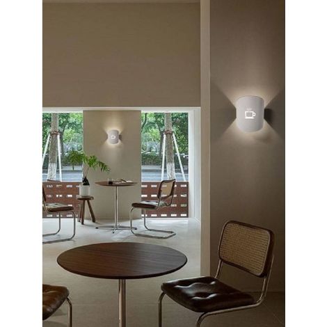 TRADE SHOP - Applique A Parete Con Raffigurazione Tazza Del Caffè Lampada Attacco G9 Ip20 Aq45 - Bianco (1/5)