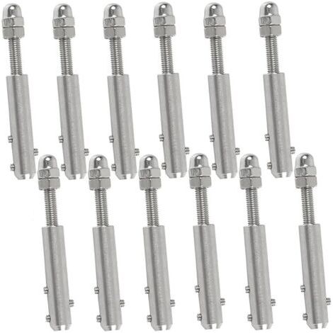 Cosses à vis pour câbles métalliques 4 mm – Lot de 12 pièces – Acier inoxydable pour tension sécurisée – Résistantes aux intempéries
