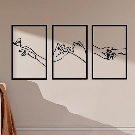 Minimalistische Linien Wanddeko,Körper Handform Metall Wandkunst Dekor, Moderne Abstrakte Linie Haus Wandkunst, Frauen Hängende Wand Zeichen für Schlafzimmer Wohnzimmer Küche Dekor (1/5)
