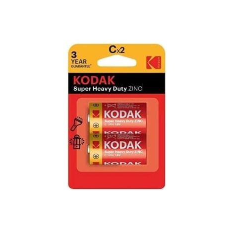 PILAS C KODAK EXTRA HEAVY DUTY ZINC CLR14 PACK 2 UNIDADES 2700 mAh 1.5V (ecotasas incluidas)
