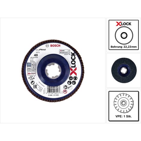 BOSCH DISCO LAMINAS 125 X571 G40 X-LOCK TAMAÑO DEL GRANO 40