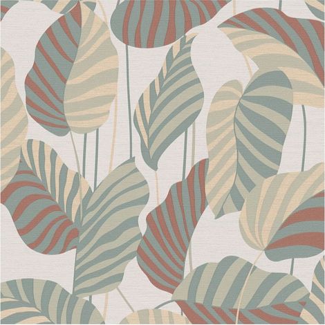 Nature wallpaper wall Profhome 390941 hot embossed non-woven wallpaper slightly textured with floral ornaments shimmering beige cream pearl gold patina green 5,33 m2 (1/5)