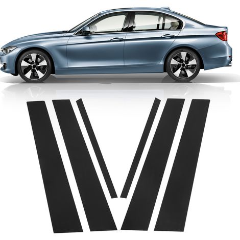 (6 Stück) Glänzend schwarze Zierleisten für Autofenster, Aufkleber für B- und C-Säulen für BMW 3er F30 2013-2019 (1/5)