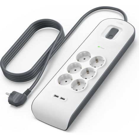 Belkin Ciabatta Multipresa 6 Prese 2 USB Protezione Sovratensioni 2m Bianco (1/4)