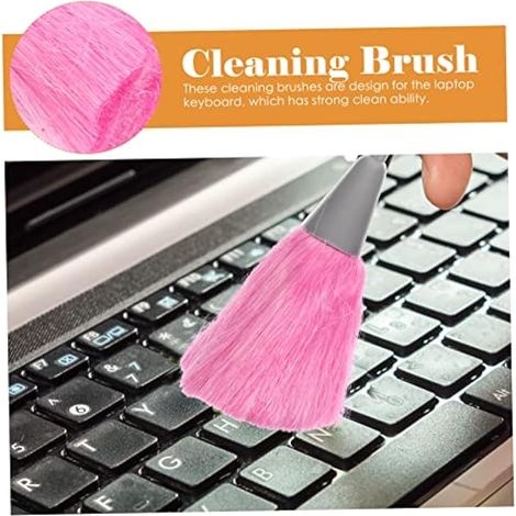 Lot de 3 brosses de nettoyage de clavier compactes avec poils denses pour un entretien efficace du clavier d'ordinateur portable, design portable et durable (1/5)