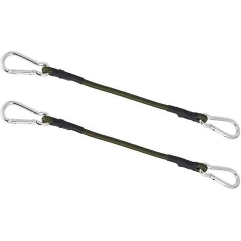 Pack of 2 Heavy Duty Bungee Cords, Mini Tie Down Straps, 30cm Bungee Cord with Carabiner, for Camping, Luggage, Travel (1/5)