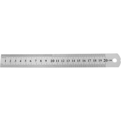 Lineal und Richtlatte, 20 cm Edelstahllineal, doppelseitiges Metalllineal, robustes und rostfreies Schreinerlineal für Schüler, Ingenieure, Architekten, Lehrer, Designer und Büroangestellte – Crezuo