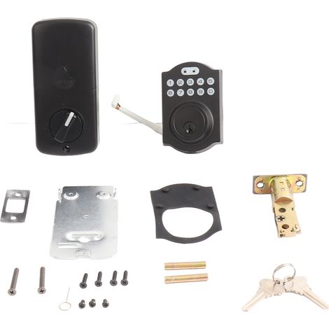 Serrure électronique à clavier pour porte d'entrée, verrou de sécurité, serrure multifonctionnelle à code avec clé, serrure électronique à clavier noire pour porte, verrou de sécurité