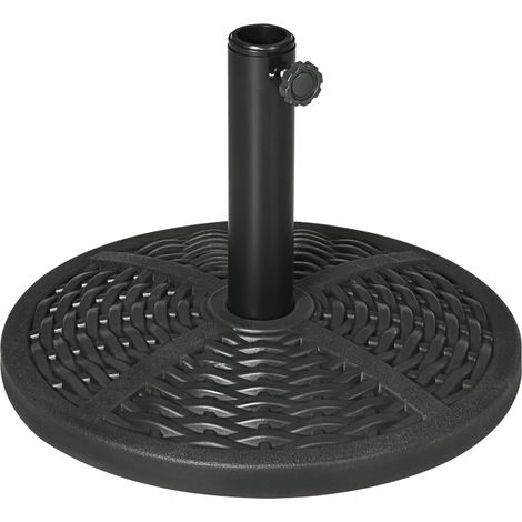 Base per Ombrellone da Giardino Ø45 cm Effetto Rattan Nero (1/5)