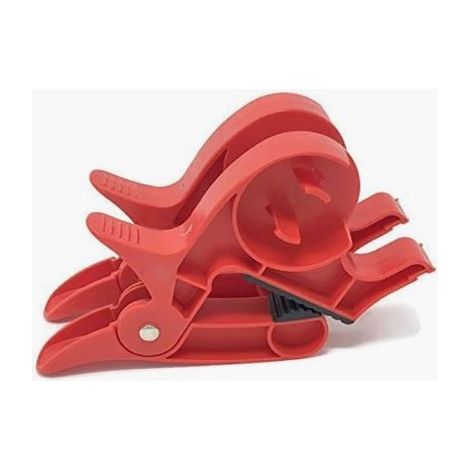 Professioneller Abroller für rotes Klebeband mit Kappe – Geschenkpapierhalter mit rutschfestem Boden
