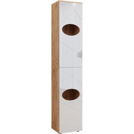 Mueble lavabo Irma, Goldkraft roble/blanco alto brillo, 37.2 x 192 cm, Vicco (1/5)