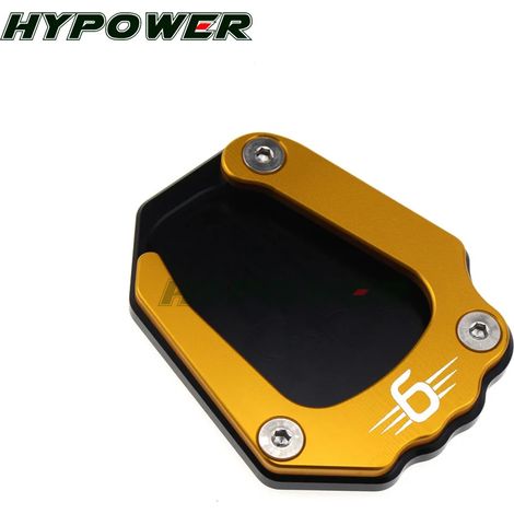 (Logo or-6) Compatible avec BMW K1600B K1600GT K1600GTL K1600 B GT GTL 2017 2018 2019. Béquille latérale CNC, extension et plaque de support. Maxpower (1/4)