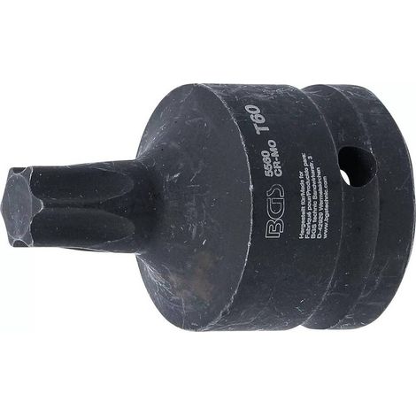 Douille à Embouts de Puissance 20 mm (3/4) - L. 60 mm, Profil Torx T60, Résistante et Précise - D-Work