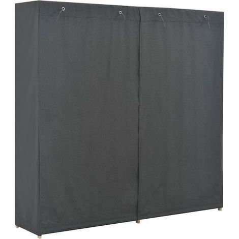 Armoire Penderie 3 Portes en Tissu, Placard de Rangement avec Étagères et Tringle à Vêtements, Dressing Modulable Gris, 173 x 40 x 170 cm (1/5)
