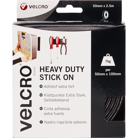 VELCRO Brand Nastro riapribile adesivo 50mm x 2.5m Nero (1/5)