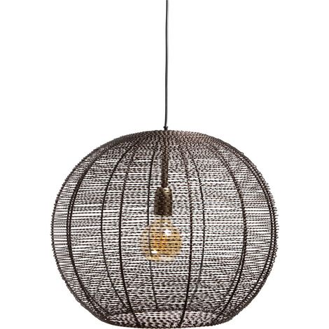 Suspension Luminaire en Métal Coloris Bronze Antique Ø 50 x 38 cm Douille E27 - PANGIVO (1/4)