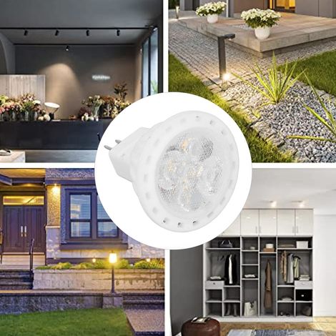 Ampoule LED GU4 à intensité variable 360 lumens, projecteur à économie d'énergie 4W MR11, éclairage sur rail pour paysage, lumière chaude (1/5)