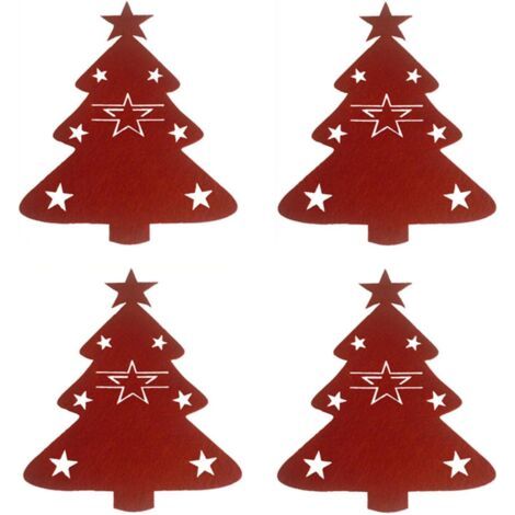 12 Pièces Porte-Couverts Sapin De Noël Titulaire D'Couverts Poche Coutellerie Sac De Vaisselle Décoration De Table Noël
