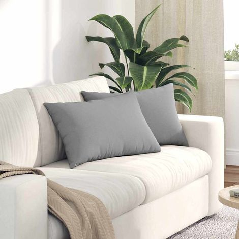 Sofakissen 2 pcs Wolkengrau 60 x 40 cm Stoff