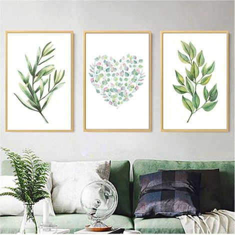 Lot de 3 impressions sans cadre, Décoration végétale tropicale, Tableau Décoration Murale - Set de Poster Premium pour la Maison Salon Chambre Cuisine Bureau(30x40 cm) (1/4)