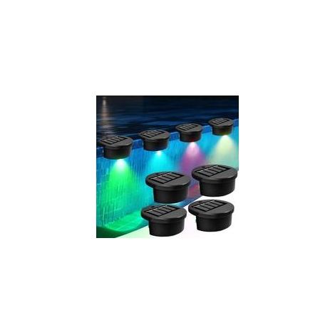 Lot de 4 lampes solaires pour piscines - Lampes solaires pour l'extérieur - Décoration murale pour l'extérieur - Lampes de piscine - Lampes solaires pour le jardin - Lumières de bassin