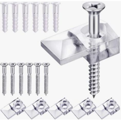 Clips de fixation transparents pour miroirs, accessoires de fixation murale pour miroirs sans cadre, anneaux de support pour miroirs