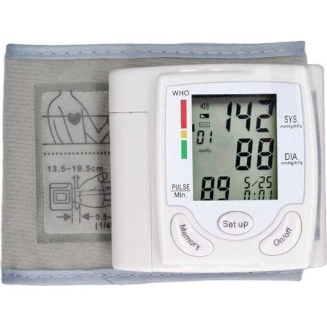 Tensiomètre de poignet numérique avec brassard réglable et écran LCD – pour usage domestique et voyage (1/4)