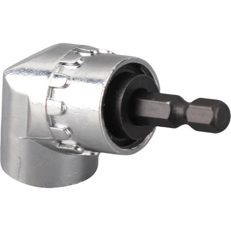 Rallonge d'angle à 105° pour tournevis à changement rapide, douille de perçage magnétique hexagonale 1/4", adaptateur inclus.