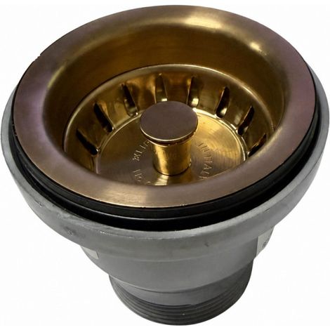Válvula de desagüe Lira fregadero a cesta sin rebosadero diámetro 78 mm bronce satinado PVD (1/3)