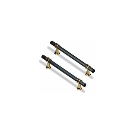 Poignées De Meuble En Alliage De Zinc - 160 mm Entre Axes - Noir Et Or - Pour Armoire Cuisine Tiroir Chambre - Lot De 10 (1/5)
