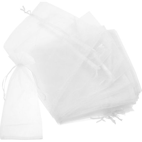 30 teiliges Set transparenter Weinnetz Säckchen 14 x 37 cm