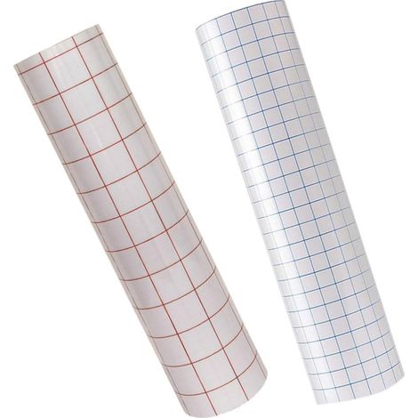 2 Pièces Film Adhésif Pvc Autocollant Rouge Grille D'alignement pour Vinyle, Membrane de Lettrage pour DIY et Surfaces en Verre (1/5)