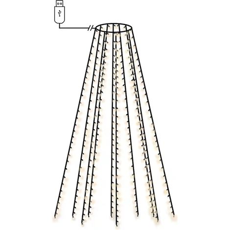 Catena luminosa decorativa per albero di Natale 300 cm 300 LED atmosfera accogliente in PVC bianco freddo 020046781