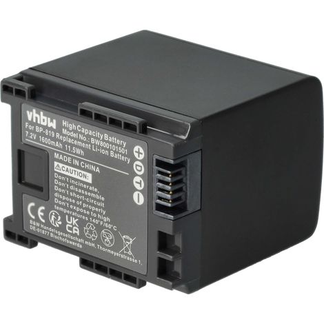 vhbw Akku kompatibel mit Canon Vixia XA60, XA70, XA65, XA75 Videokamera Camcorder (1600 mAh, 7,2 V, Li-Ion) + Infochip (1/5)