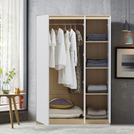 Kleiderschrank Bastheim 176x120x52 cm 4 Fächer [en.casa]