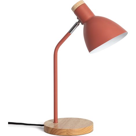 Flexible Schreibtischlampe Aluminium und Holz Luxo Terrakotta (1/5)