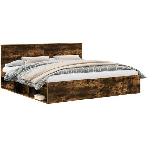 Maison Exclusive - Estructura de cama con cabecera Roble ahumado (1/5)